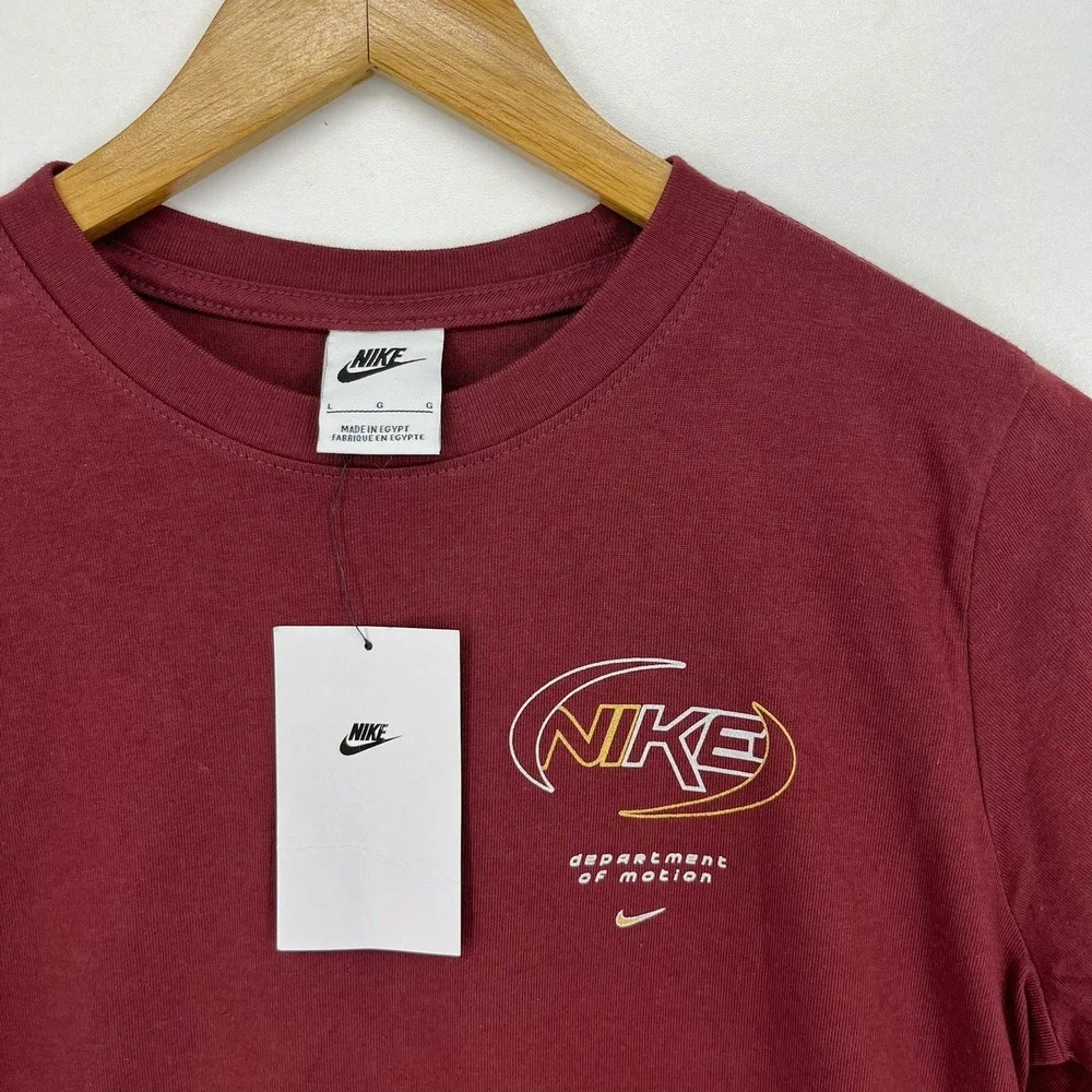 Nike Kids Department of Motion Long Sleeve T-Shirt Burgundy Size L New NWT